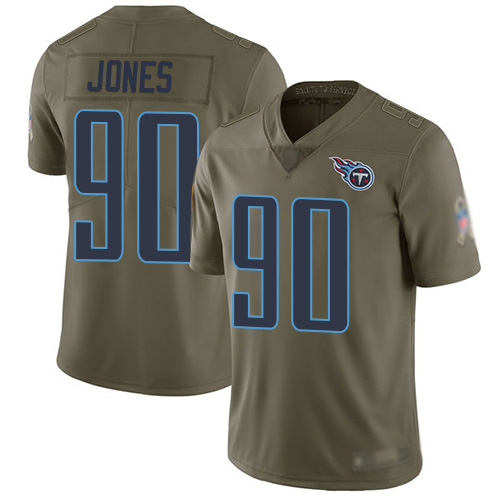 Tennessee Titans Limited Olive Men DaQuan Jones Jersey NFL Football #90 2017 Salute to Service->tennessee titans->NFL Jersey